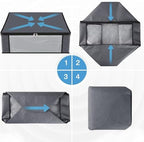 HomeHacks 10-Pack Clothes Organizer Storage Bags, 35L Storage Bins, Gray - Image 7