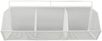 3 Grid Wall Mount Storage Basket Wall Mounted Wire Mesh Organizer Mounted Storage Bin No Drill Strong Adhesive Holds 11 lbs Each Basket for Kitchen Bathroom Laundry Room (White) - Image 3