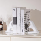 White Bookends, Heavy Duty Bookend Holder Decor, White Finger Heart Shaped, Modern Art Sculpture, Finger Home Decoration, Bookends Decorative, Boho Decor for Desktop Bedroom Study Room - Image 6
