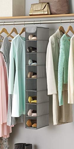 Whitmor 8 Section Hanging Shoe Organizer | Grey | For Closet | No Floor Space Required | Pack of 6 - Image 2