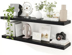 48 inch Floating Shelves for Wall, Extra Long Black Wall Shelves by Feihorrm