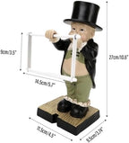 Pottery Toilet Butler Statue – Funny Toilet Paper Holder Stand, Resin Boy Holding Nose Roll Hanger, Gentleman Tissue Paper Towel Dispenser for Shelf, Table, Desk Home Decor, Modern Bathroom Sculptures - Image 6