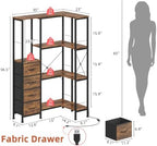 AFLUI 4-Tier Corner Bookshelf with LED Light Strips, 4 Fabric Drawers - Image 2