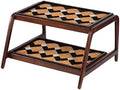 Anji Mountain Heavy Duty Waterproof Wooden Shoe Storage Mat Organizer/Boot Storage Tray Multi Use for Entryway with Coir, Tan and Ivory Insert, 2 Tier, Fits 4 Pair (26.5" Wide) by AnjiMountain