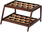 Anji Mountain Heavy Duty Waterproof Wooden Shoe Storage Mat Organizer/Boot Storage Tray Multi Use for Entryway with Coir, Tan and Ivory Insert, 2 Tier, Fits 4 Pair (26.5" Wide) by AnjiMountain