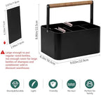 BYUNER Portable Shower Caddy Dorm: Bathroom Caddy Organizer with Handle and Adjustable Dividers,Plastic Shower Basket for Toiletry,Makeup,Vanity,Shower Storage Tote for College, Cleaning Caddy, Black - Image 2