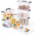 Citylife 6 Packs 6 QT Plastic Storage Bins with Latching Lids Clear Storage Box with handle Stackable Storage Containers for Organizing Snacks, Crafts, Toys, Tools by CITYLIFEHomeOrganization