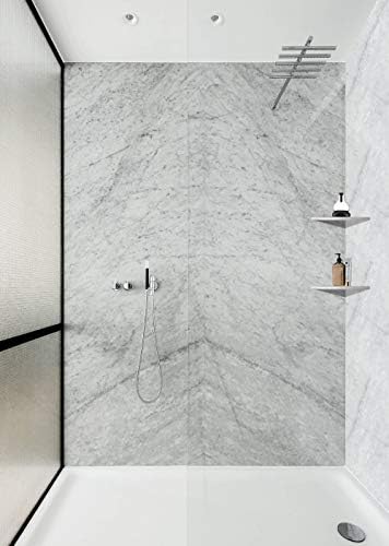 Genuine Marble Corner Shelf for Bathroom Shower Wall, 9"X9"X5/8", Both Sides Polished (CWMT9SHELF - Carrara White) - Image 2