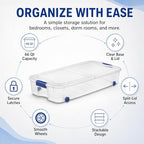 66 Quart Underbed Storage Bin with Wheels & Clear Lid，Flat Plastic Box - Image 5