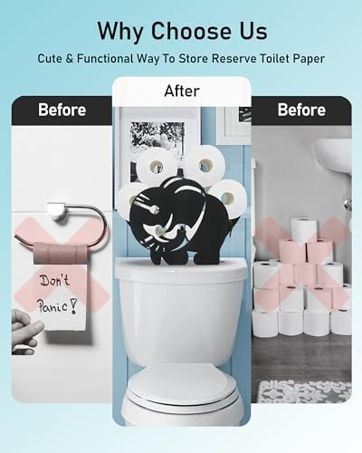 Elephant Toilet Paper Holder Stand, Decorative Toilet Paper Storage - Image 4