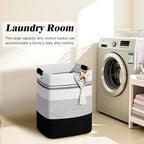 Laundry Hamper, 95L Tall Laundry Basket with Leather Handles, Rectangle Large Clothes Hamper for Organizing, Cotton Woven Laundry Baskets Storage Hampers for Bedroom, Nursery, Living Room - Image 3