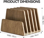 KIRIGEN Wooden Mail Organizer, 5-Slot File Holder for Desk, Brown 5K-DBR - Image 6
