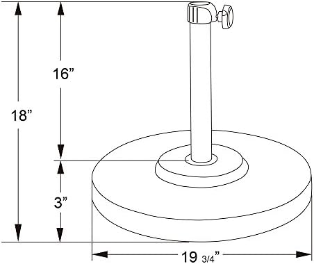 California Umbrella 50 lbs. Round Concrete Weighted Powdercoated Steel Umbrella Base, Champagne Frame - Image 3