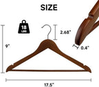 Wooden Clothes Hangers with Pants Bars, Walnut, 108-Pack - Image 2