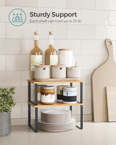 SONGMICS Cabinet Organizer Shelf, Set of 4 Spice Rack, Kitchen Storage - Image 4