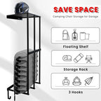 Camping Chair Storage Wall Mount Metal Rack for Garage Organization - Image 4