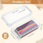 Gueevin 24 Pcs Pencil Box Clear Plastic Pencil Case, White - Image 2
