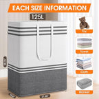 4 Pack Large Laundry Baskets, Laundry Hampers, Freestanding Waterproof Collapsible Clothes Bag with Extended & Reinforced Handles - Clothes Basket for Dorm, Bathroom, Home (125L) - Image 2