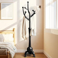 Bekrvio Black Freestanding Wood Coat Rack with 8 Hooks by Bekrvio