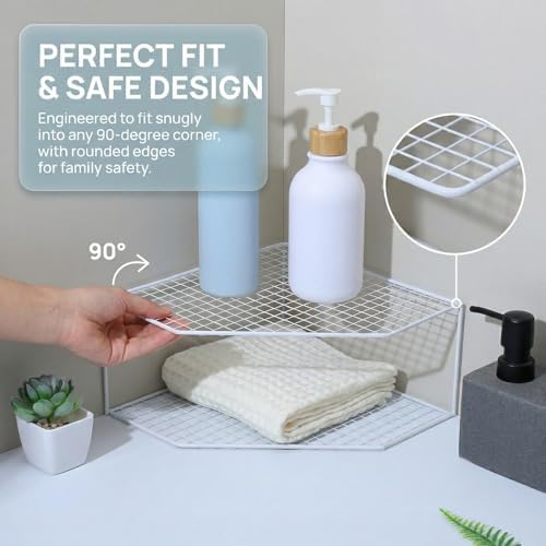 Amosfun Corner Pot Organizer Two-Tier Countertop Pan Rack for Frying Pans Steam Pots Wok Storage Kitchen Supplies Holder 9.64 X 9.44 X 4.72 in - Image 6