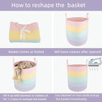 XUANGUO Rope Laundry Basket Hamper for Kids Girl Large, rainbow - Image 7