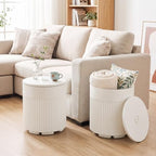 Tangkula 3-in-1 Umbrella Side Table (White) - Image 4