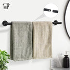 TURS Matte Black 5-Piece Bathroom Hardware Set Towel Bar Set SUS304 Stainless Steel Towel Racks for Bathroom Wall Mounted, 23.6-Inch - Image 2