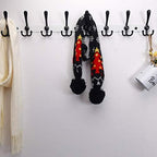 Dseap Coat Rack Wall Mount - 29.5” Long 8-Tri-Hooks Heavy Duty Coat Hanger Rail Wall Hooks for Hanging Coats Hats Clothing Clothes Purse Mudroom Entryway, White & Black - Image 2