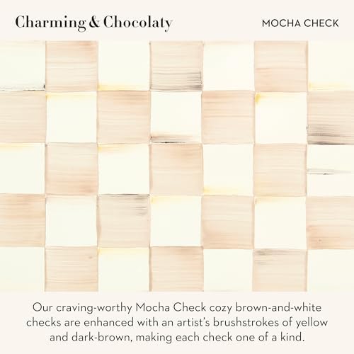 MACKENZIE-CHILDS Enamel Canister, Small, Brown-and-White Mocha Check - Image 3