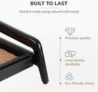 Anji Mountain Heavy Duty Waterproof Wooden Shoe Storage Mat Organizer/Boot Storage Tray Multi Use for Entryway with Coir, Tan and Blue Insert, 1 Tier, Fits 2 Pair (26.5" Wide) - Image 3