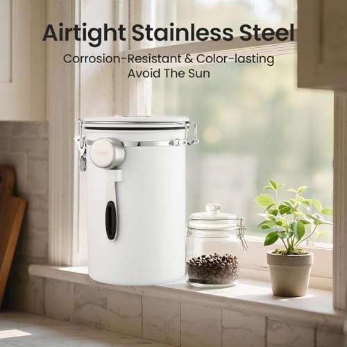 Veken Coffee Canister,39OZ, 2.2lbs,Large Airtight Stainless Steel Container - Image 6