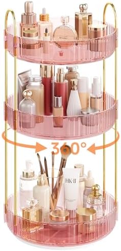 Rotating Makeup Organizer Countertop, Skincare Organizers by Kinkota