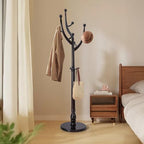 Bekrvio Tree Coat Rack Freestanding with Round Base, Red Brown - Image 7