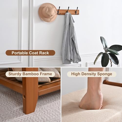 39.4in Shoe Bench with Coat Rack, Entryway Shoe Rack Organizer for Hallway - Image 6