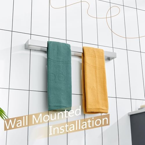 KOKOSIRI Towel Bar Brushed Nickel Bath Towel Hanger Holder 24-Inch Kitchen Rack Stainless Steel for Bathroom Hardware Wall Mount, 1 Pack B4008BR-L24 - Image 4