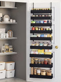 9-Tier Over Door Pantry Rack, Heavy Duty Metal Spice Organizer Shelf for Kitchen, Black by Unknown