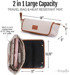 Large Hair Tools Travel Bag with Heat Resistant Mat for Curling Irons, Flat Irons, and Styler Brushes | Protective Organizer for Travel & Home - Image 2