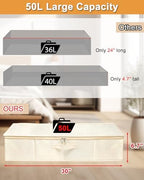 punemi 6 inch Tall Sturdy Under Bed Wedding Dress Storage Box, 2Pack, Beige - Image 2
