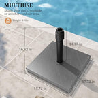 45lbs Patio Umbrella Base, Heavy Duty Stand Outdoor, White - Image 4