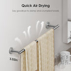 FORIOUS Towel Bar Towel Racks for Bathroom Wall Mounted 24" Brushed Nickel - Image 6