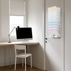 Marbrasse Wall File Holder 11-Tier Hanging Wall File Organizer, for Papers, Files Clipboard & Magazine Organizer, Wall Mount File Holder Great for Office Home (White) - Image 4