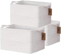 COMFY-HOMI 3PACK Cotton Rope Square Basket with Handles for Shelves| Storage|Baby Basket for GIF|Shoe Basket for Organizing|New13.5" x 11" x 9.5" for Living Room by COMFY-HOMI