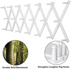 Dseap Accordian Wall Hanger: Wooden Coat Rack Wall Mounted, Hat Racks for Baseball Caps, Mug Rack, 20 Peg Hooks, White - Image 3