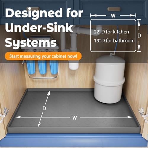 Jin&Bao Under Sink Mat 22" x 22" Waterproof Silicone Cabinet Kitchen Liner - Image 6