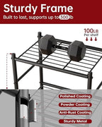 Sakugi 2-Pack Storage Shelves - 3-Tier Metal Wire Shelf Organizer, Slim Shelf Rack with Adjustable Feet for Laundry Room, Kitchen, Garage Organization, 18.2" x 12.3" x 30.4", Black - Image 5