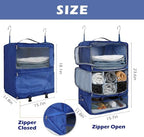 Surblue Hanging Shelves Travel Storage Bag Compression Packing Cube for Suitcase Portable Closet Organizer Collapsible with Extension Layer Large Capacity,Blue,XXL - Image 5