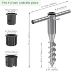 Beach Umbrella Sand Anchor for 1-2" Outdoor Umbrella Poles - Image 2