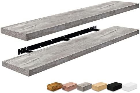 Sorbus Floating Shelves for Wall Storage (55 Inch, 2 Pack, Gray) - Image 7
