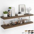 RICHFOCUS Long Floating Shelves for Wall 2Pack, Walnut, 48" Lx8 D by RICHFOCUS