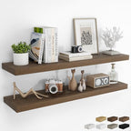 RICHFOCUS Long Floating Shelves for Wall 2Pack, Walnut, 48" Lx8 D by RICHFOCUS